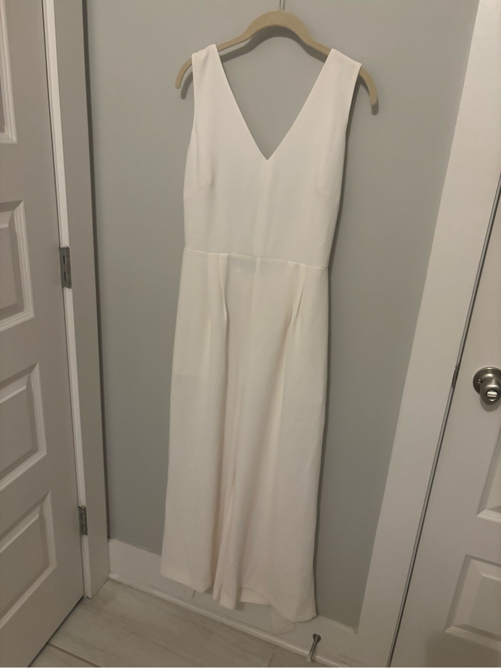 J. Crew Ivory V-Neck Wide-Leg Jumpsuit